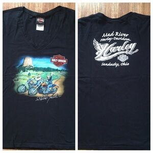 Limited Edition Harley x Scott Jacobs T-Shirt XL Mad River Ohio Devil's Tower WY